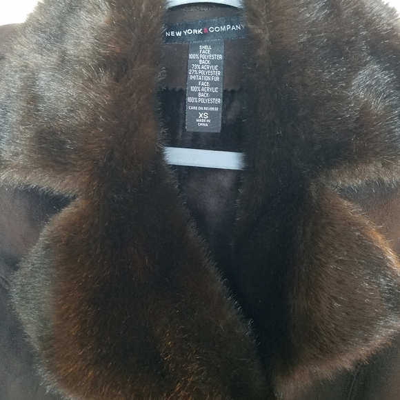 Brown faux shearling coat - Picture 2 of 8